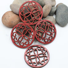 Load image into Gallery viewer, "Heart Scroll" Table or Bar Coasters Home Decor