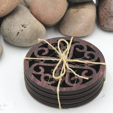Load image into Gallery viewer, "Heart Scroll" Table or Bar Coasters Home Decor