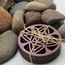 Load image into Gallery viewer, "Curves & Triangles" Traditional Design Table or Bar Coasters