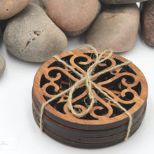 Load image into Gallery viewer, "Heart Scroll" Table or Bar Coasters Home Decor