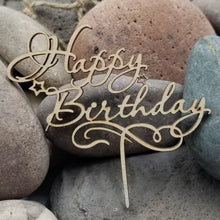Load image into Gallery viewer, "Happy Birthday with Stars" Cup Cake Toppers: Set of 12 for Party Celebration