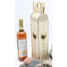 Load image into Gallery viewer, "I Love You\I Love Wine" Wood Gift Box for a 750ml Bottle in 5 Colors