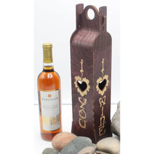 Load image into Gallery viewer, "I Love You\I Love Wine" Wood Gift Box for a 750ml Bottle in 5 Colors