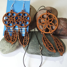 Load image into Gallery viewer, "Dream Catcher" Boho Dangle Wood Earring & Necklace Set