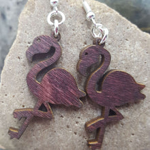 Load image into Gallery viewer, "Flamingo Bird" Dangle Wire Earrings