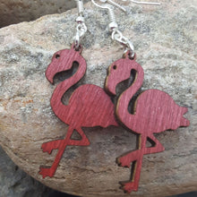 Load image into Gallery viewer, "Flamingo Bird" Dangle Wire Earrings