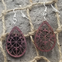 Load image into Gallery viewer, "Stain Glass" Teardrop Style Dangle Earrings