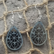 Load image into Gallery viewer, "Stain Glass" Teardrop Style Dangle Earrings