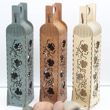 Load image into Gallery viewer, Grape Vine Windows on 4 Sides" Wooden Gift Box for 750ml Bottle in 5 Colors