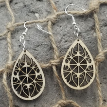 Load image into Gallery viewer, "Stain Glass" Teardrop Style Dangle Earrings