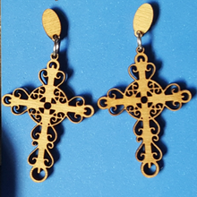 Load image into Gallery viewer, "Cross" Detailed Style Stud Earrings