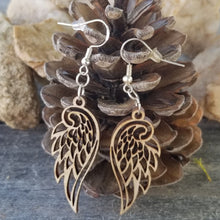 Load image into Gallery viewer, &quot;Angel Wings&quot; Wood Boho Dangle Earrings
