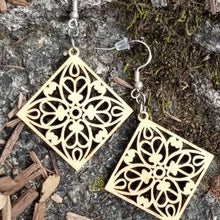 Load image into Gallery viewer, &quot;Bohemian&quot; Style Square Boho Dangle Wood Earrings

