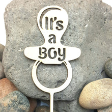 Load image into Gallery viewer, &quot;Its a Boy or Girl&quot; Pacifier Wood Cake Topper for Baby Shower
