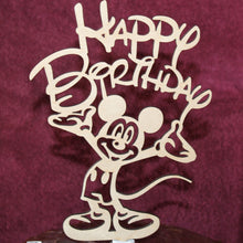 Load image into Gallery viewer, HAPPY BIRTHDAY w Boy Mouse Character Cake Topper
