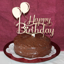 Load image into Gallery viewer, &quot;Happy Birthday with Balloons&quot; Wood Cake Topper
