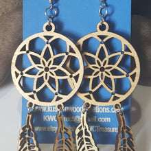 Load image into Gallery viewer, &quot;Dream Catcher&quot; Boho Dangle Wood Earring &amp; Necklace Set

