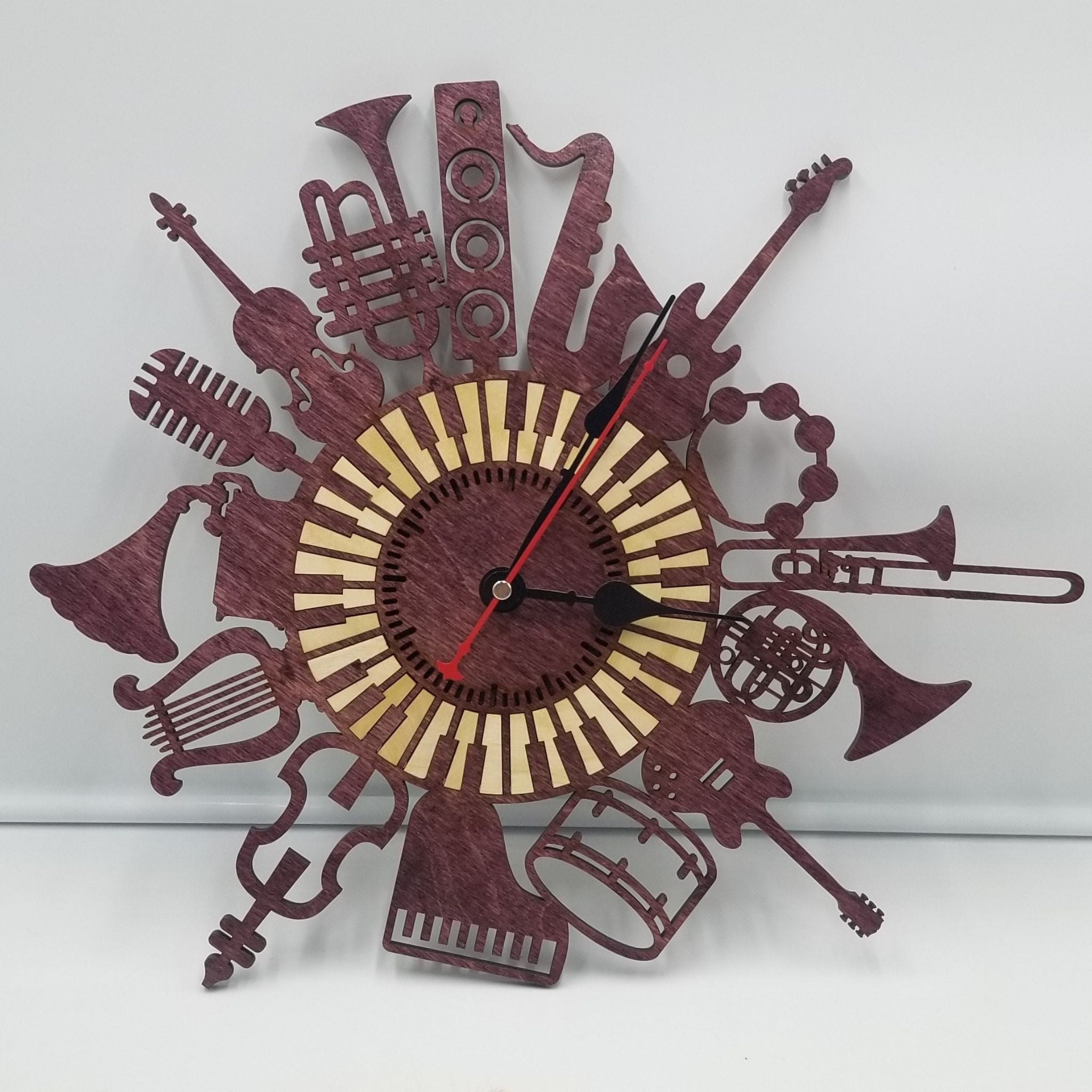 Musical Instrument Clock / Wall Hanging / Laser Engraved / USA – Kustom ...